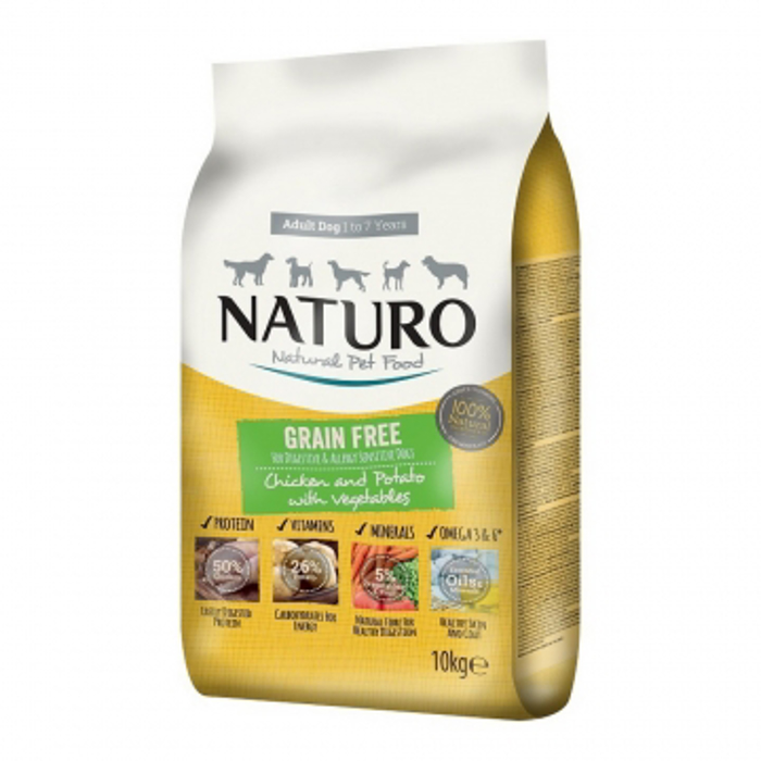 NATURO XIRA TROFI SKuLOu Grain Free Fresko Kotopoulo, Patata, Laxanika 10kg